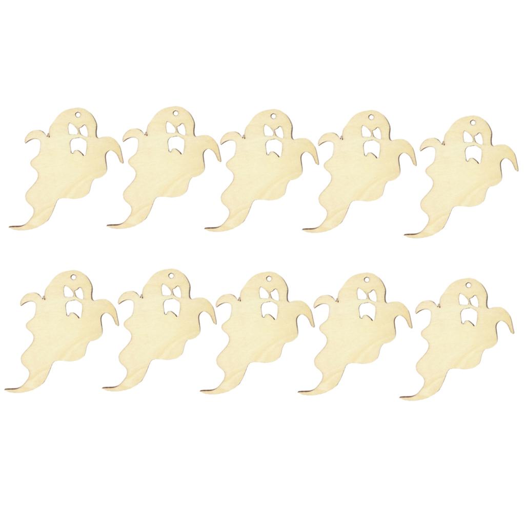 10pcs Wooden MDF Tags Halloween Hanger Gift Ornament