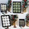 Retro Christmas Ornament Set - 12 Pieces, 8cm Holiday Decoration Balls for Tree