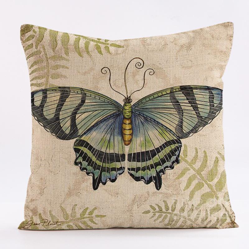 Retro Butterfly Pattern Throw Pillow Cover With Short Plush Print For Living Room Sofa Decoration Cushion Cover Pillow Covers