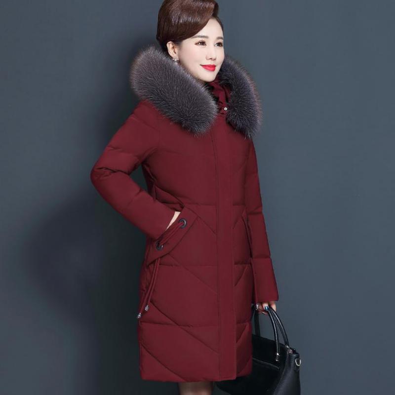 

Старомодная женская хлопковая куртка среднего возраста на тонком пуху, хлопковая куртка с длинными рукавами, верхняя одежда с капюшоном XXXL вино красного