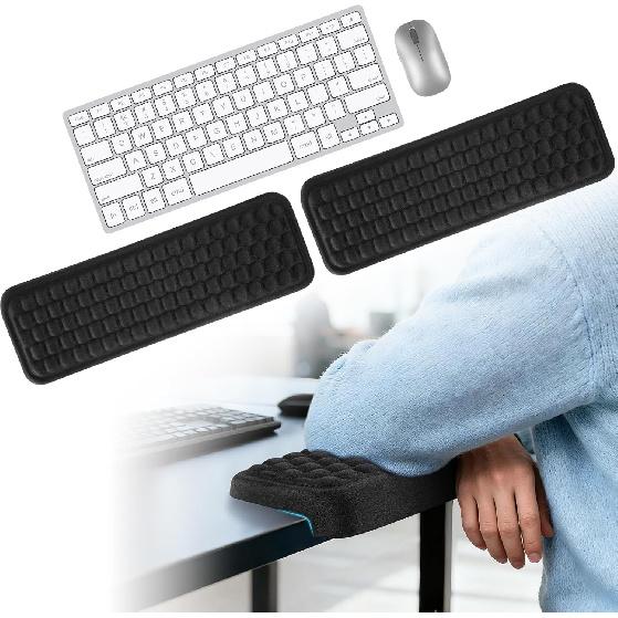 L-Shaped Elbow Pad for Desk, 2-Piece Arm Rest for Desk Wrist Support, Ergonomic Desk Edge Cushion Memory Foam Elbow Support for Work, Study, and