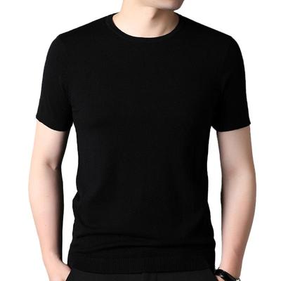 Men's 100% Pure Wool Short Sleeve Sweater T-Shirt