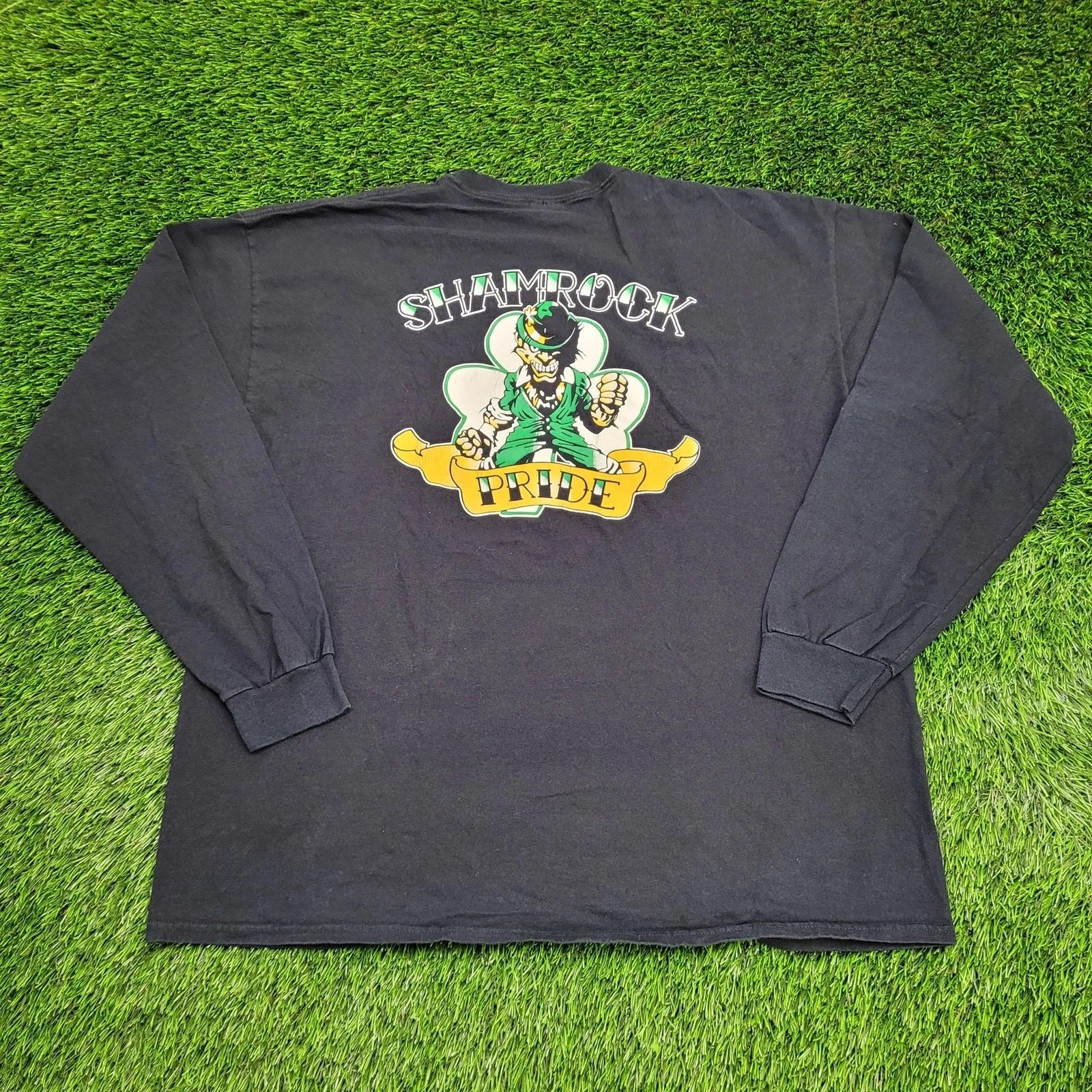 

Vintage 90s Leprechaun Pocket Shirt 2XL 25x29 Black Y2K 4XL