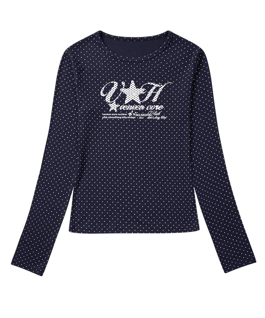 VENHIT Vh Star Logo Dot Slim Fit Long Sleeve_Navy