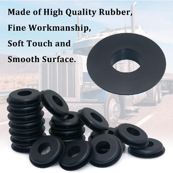 Glad Hand Seal, 20Pcs Gladhand Washers Rubber Seals Black Gasket Elastic Grommets For Semi Trucks Trailers Brake Air Hose Parts Number 10028