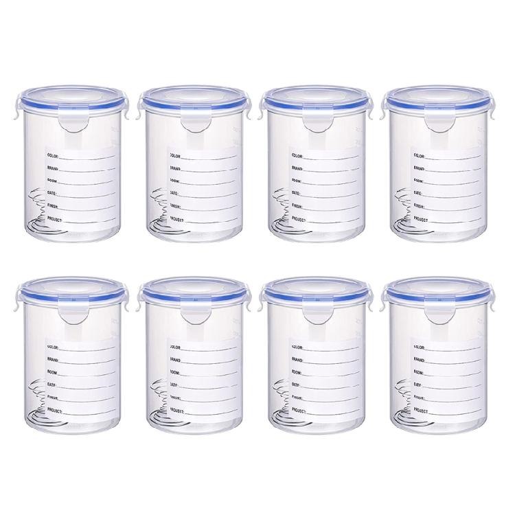 8Pcs Plastic Paint Containers with Lid Airtight Paint Container Touch Up Paint Storage Cups for Repainting Leftover Pa