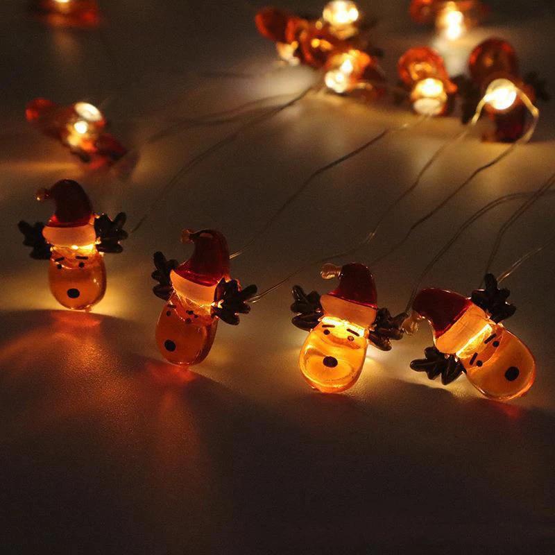 2m 20 Lights Christmas Lights Garland Santa Claus String Lights For Party Decorations Xmas Tree Decor New Year Gift 2025