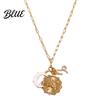 Unique Faux Opal Pendant 12 Constellations Necklace Moon Charm Constellation