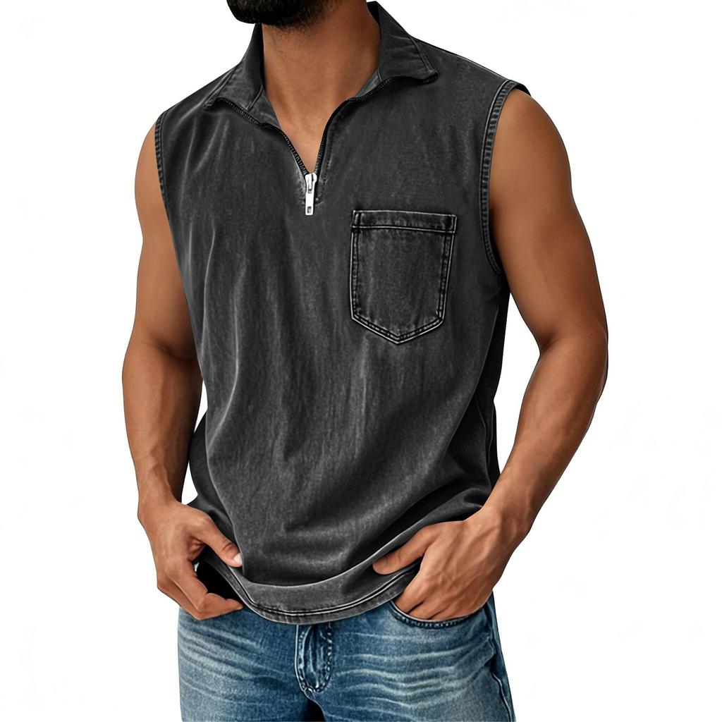 Heren Retro Vest met Halve Rits Heren Casual en Comfortabel Vest