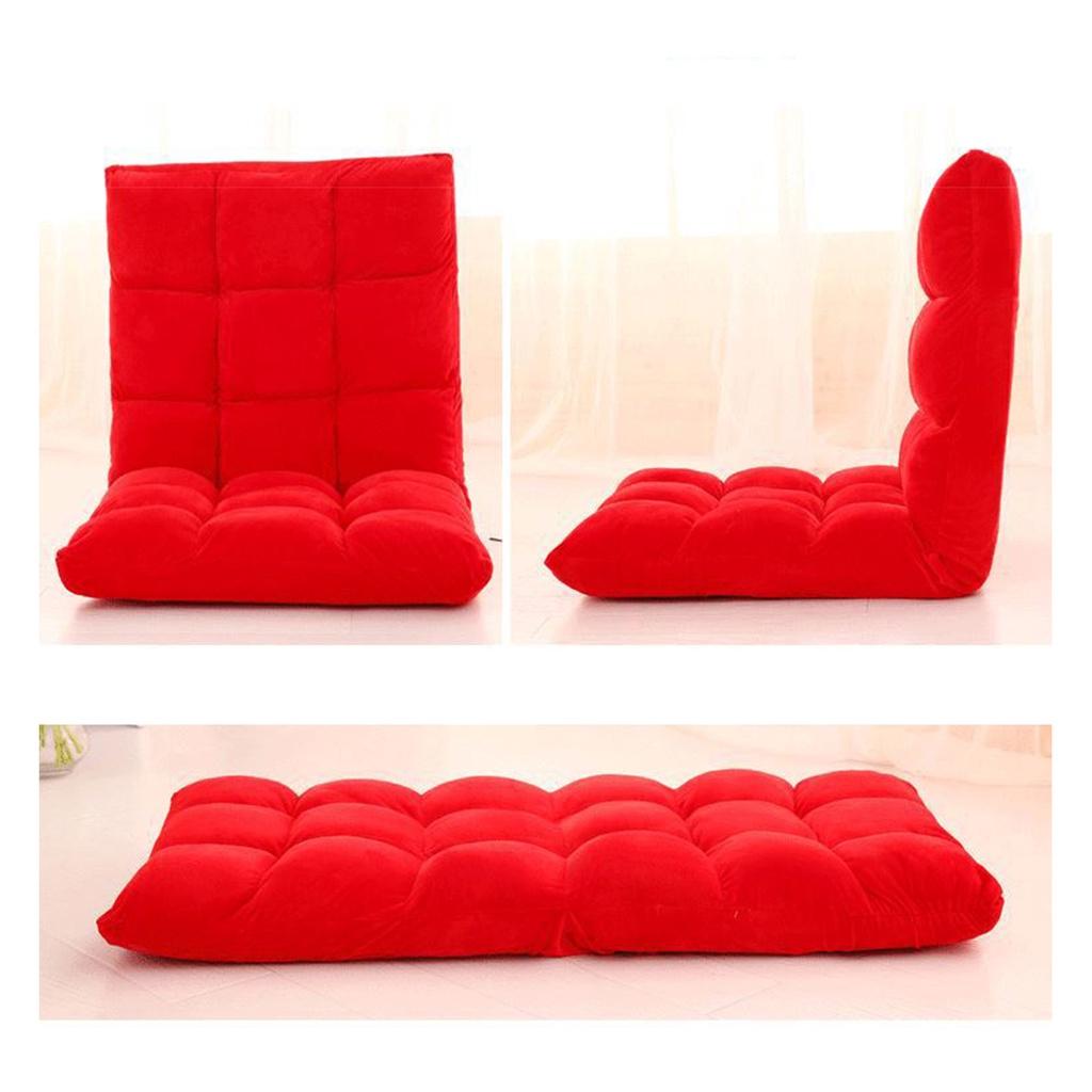 Folding Lazy Sofa Lounge Chair Seat Futon Recliner Bed Couch Tatami with 5-Speed Adjustable Backrest 15.8'' X 31.5''