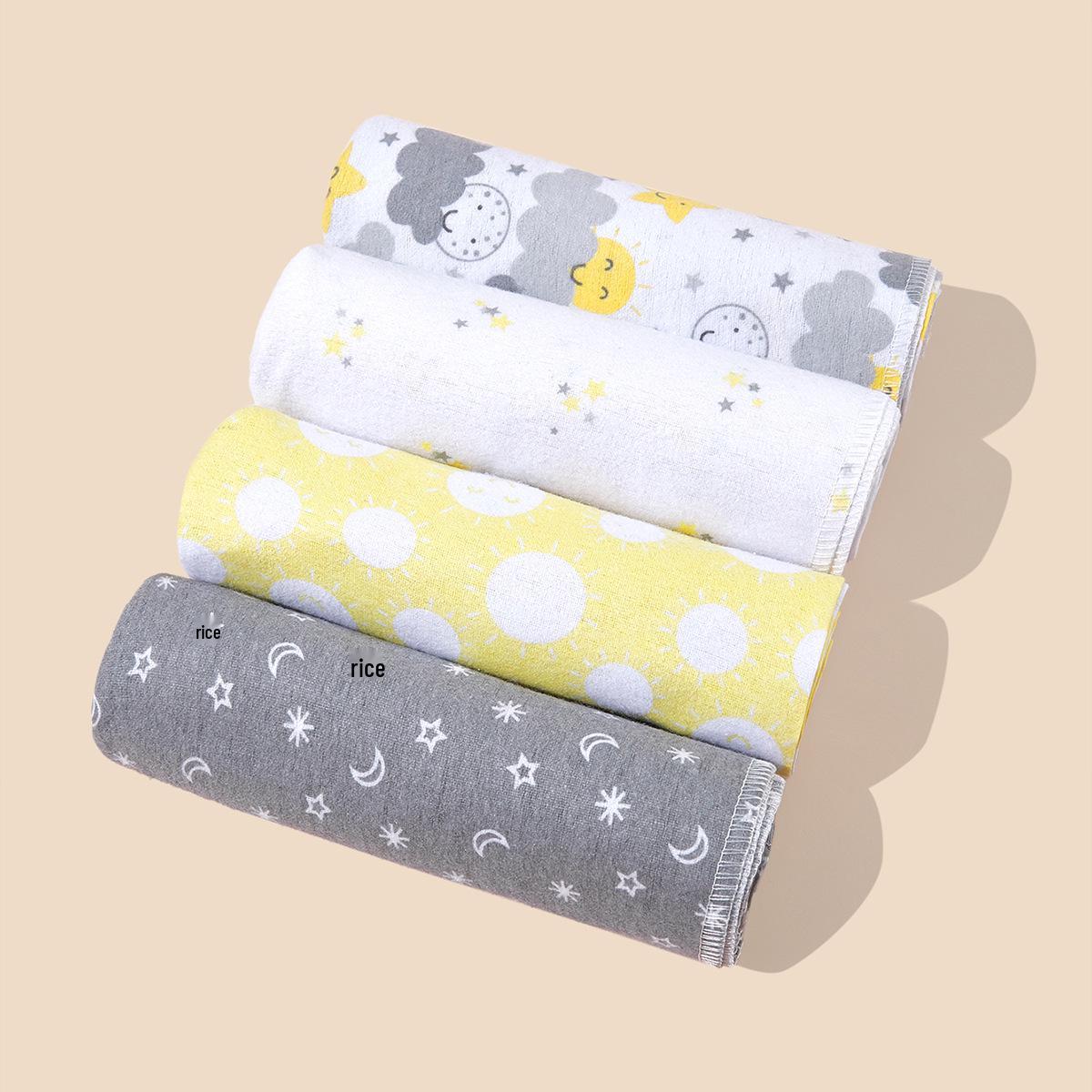 

Набор хлопковых пеленок с мультяшным принтом для новорожденных - 4 однослойных детских одеяла 76*76CM