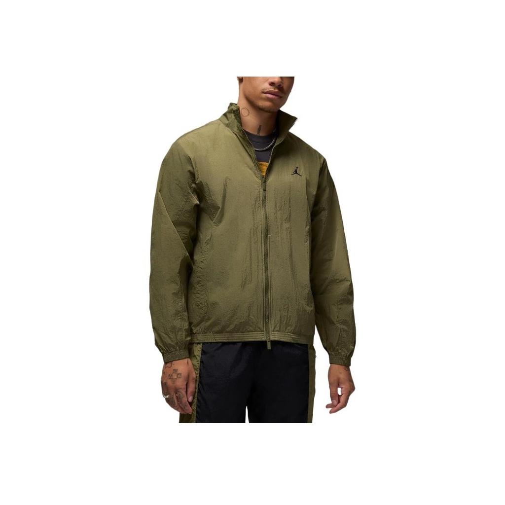 Jordan Essentials FW24 Logo Waterproof Breathable Long Sleeve Jacket Men Jackets Dark-Olive FV7299-222