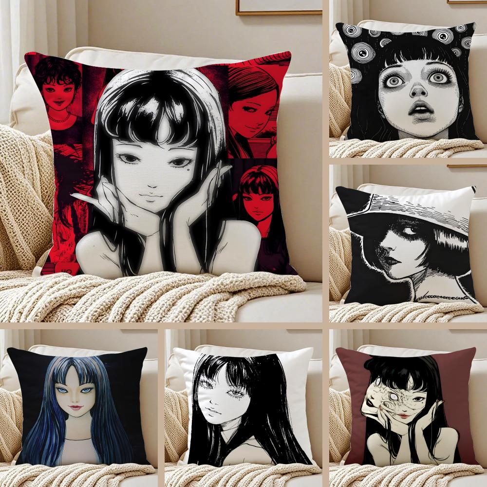 Creepy Japanese Manga TTomie Cushion Cover Pillowcase Antidustmite living Room Sofa Decor Cushion Room