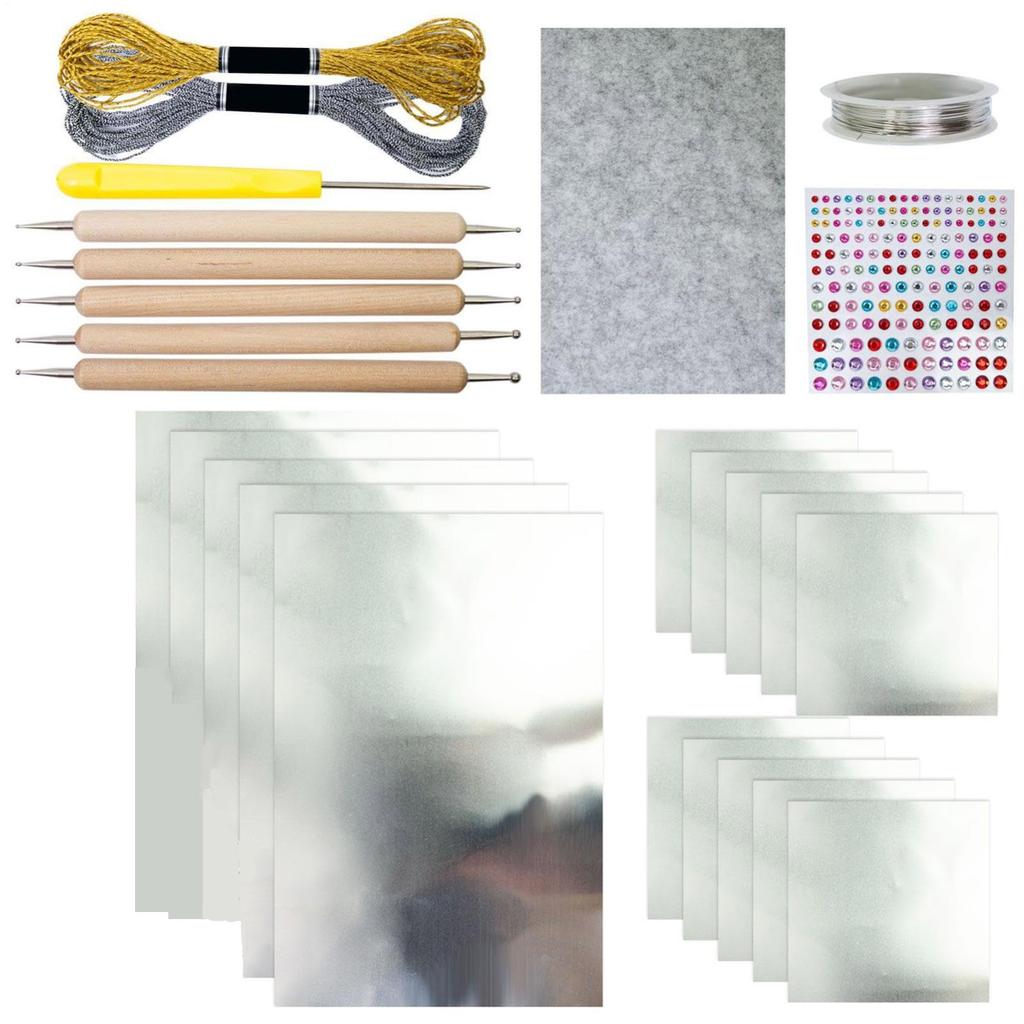 Gold Art Reliefpapier DIY Dekorative Anhänger Kombination Zinnfolienpapier