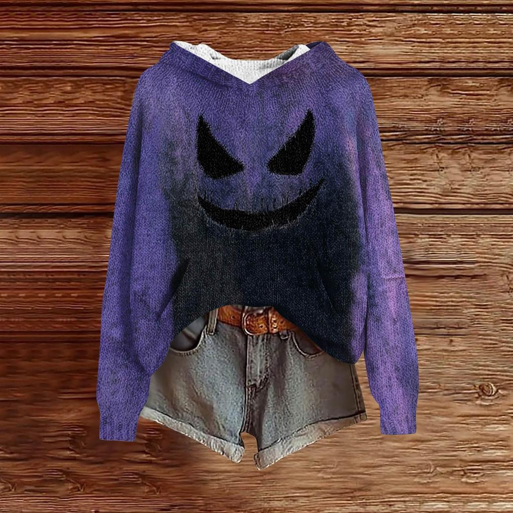 Sweatshirts For Women Knit Sweater Cute Shirt Fall Pullover Hooded Sweatshirt