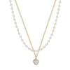 Double Layer Fashion Kpop Heart Pearl Choker Necklace for Women Clavicle Chain Elegant Charm Wedding Pendant Jewelry Gift