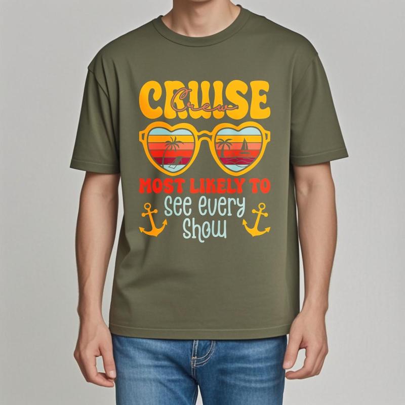 Men tshirt Fashion Tshirt Black Summer Teenagers tshirt Cruise Crew Most Likely To See Every Show Short Sleeve Rock Oneck Tees