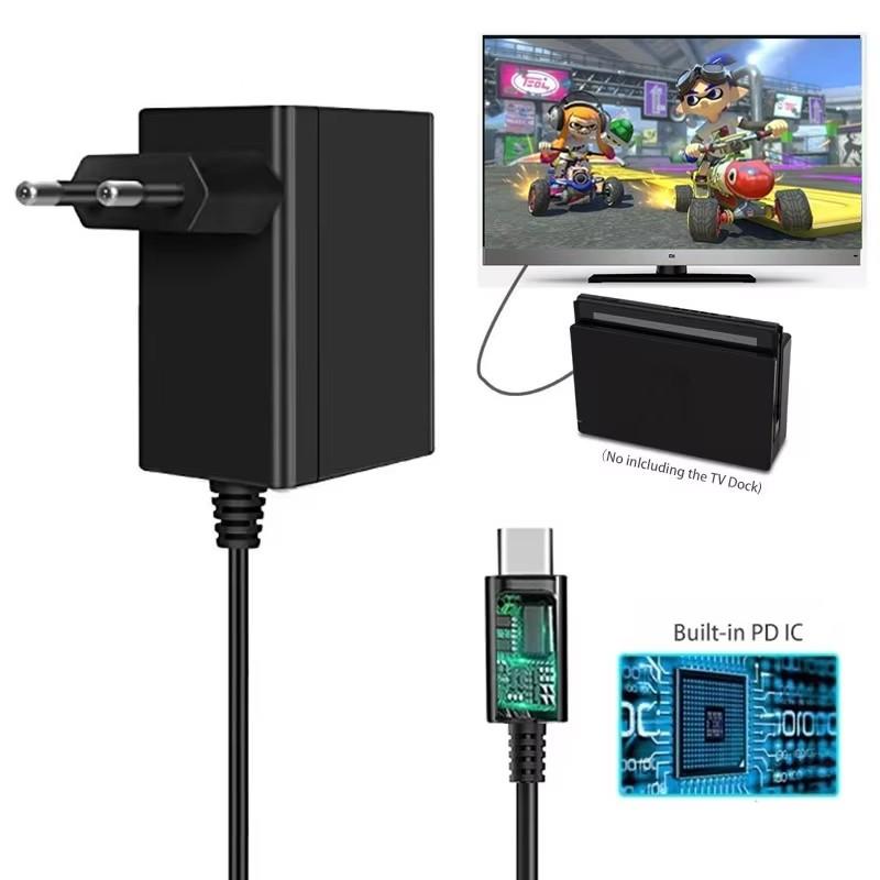 UK Plug AC Adapter Charger For Nintendo Switch / OLED Type C USB Wall Charger