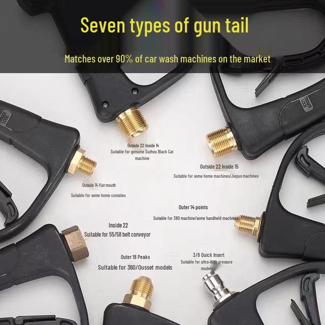 Portable High-Pressure Car Wash Water Gun with 1/4 Quick Plug & 2 Nozzles