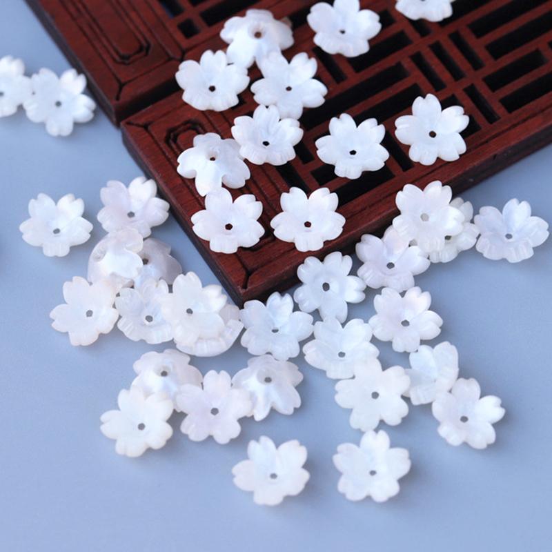 10-50pcs 11mm Resin Flower Petal Beads Caps Cherry Blossoms Charms Pendants Loose Spacer Bead for Jewelry Making Components DIY