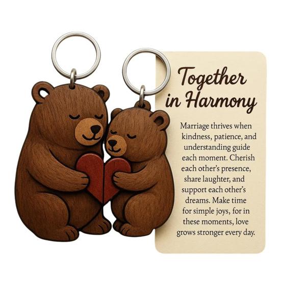 1/2Pcs Bear Couple Keychain Set Hug Matching Keychain Car Backpack Key Holder Festive Party Accessory