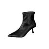 French temperament pointed head thin heel high heel short boots women's spring and autumn high sense fashion fashion power thin boots
