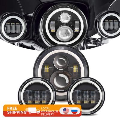 7-calowy reflektor LED z 4,5-calowymi światłami przeciwmgielnymi Reflektor motocyklowy do Harley Ultra Classic Electra Glide Ultra Street Glide