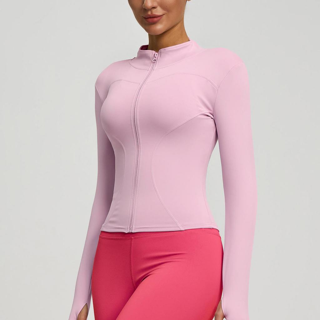 Women's Outdoor Yoga Jacket - Nude, Breathable, Tight-Fit, for Cross-Border Activities