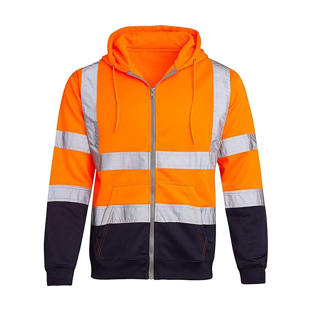 Herren Road Work High VisibilityPullover Langarm Kapuzenpullover Tops Bluse