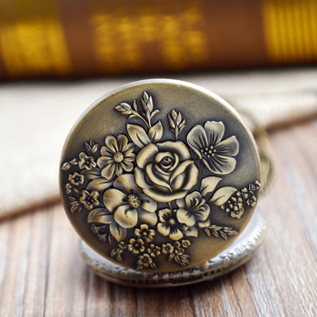 Винтажные карманные часы с цветком — фото 4