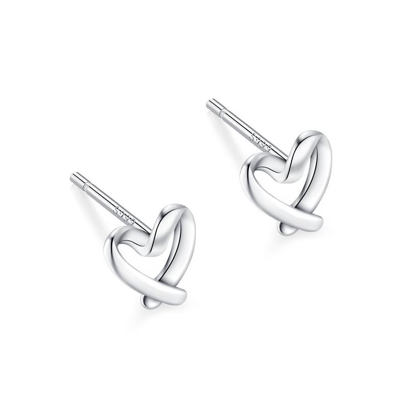 Sterling Silver Lightning Stud Earrings for Women Star of David Moon Heart Earring Elegant Wedding 999 Silver Jewelry