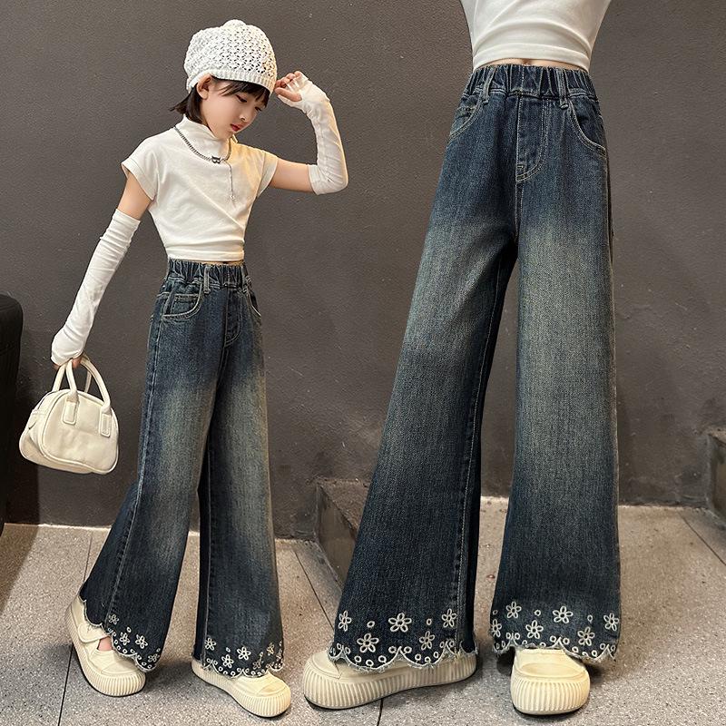 

Модные джинсы клеш для девочек 2025 на весну и осень 160cm