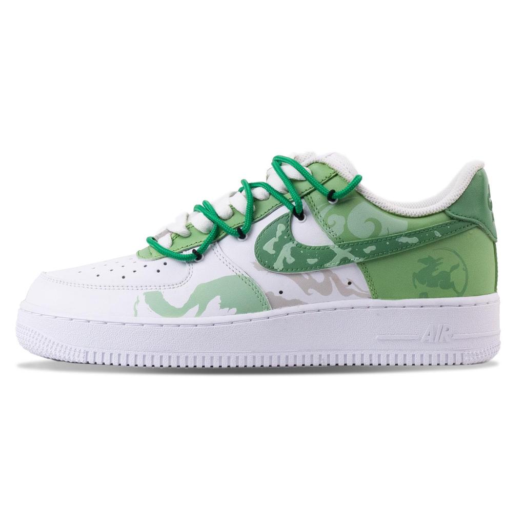 Nike Air Force 1 Jade Horse Chasing The Wind Abrasion Resistant Balance Low Top Skateboard Shoes Men's White Green CW2288-111(Team144-)