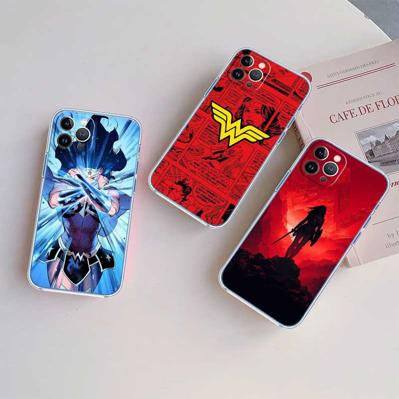 RE64 Wonder Woman Transparent Phone Case for Motorola Moto G7 G8 G9 G84 G85 G73 G24 G15 Z2 Play Power Plus