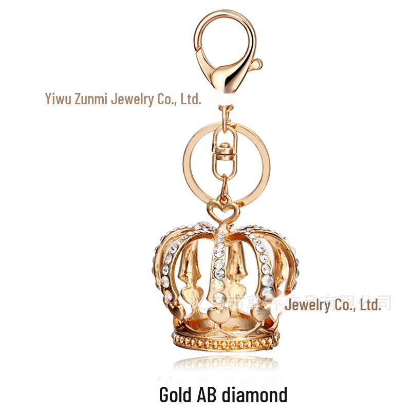 Personalized Diamond Crown Keychain - High-End Wedding Gift Metal Pendant