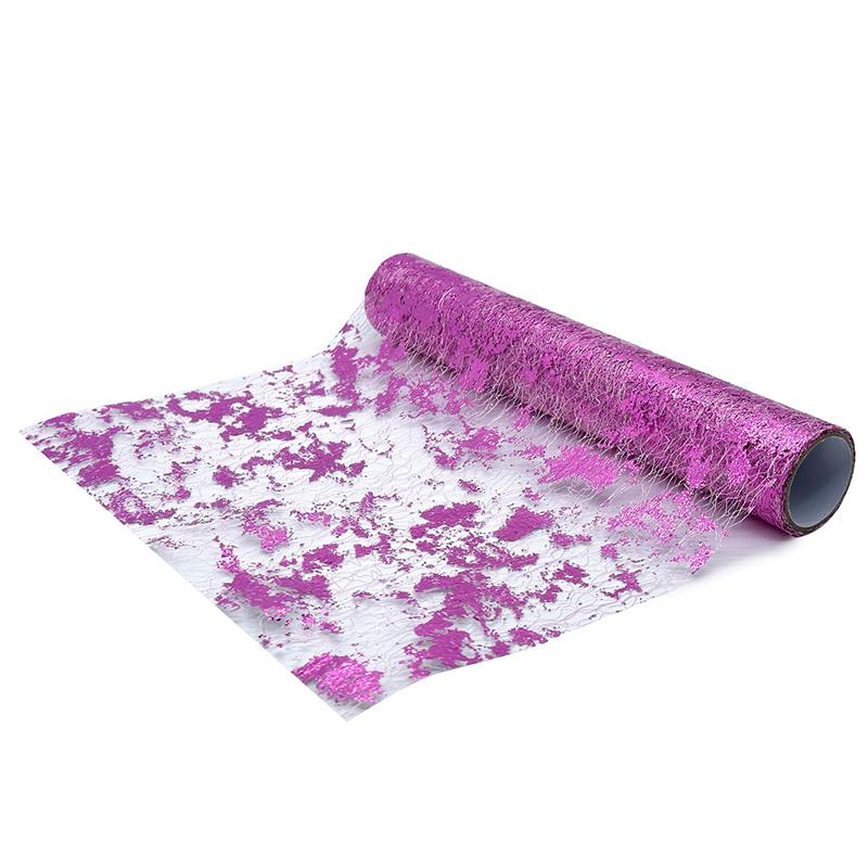 5 yardů třpytivý zlatý běhoun na stůl Horká ražba třpytivá bronzová fólie Síťovaný role Ubrousek na stůl Sprcha pro miminko Párty Svatba Vánoční dekor