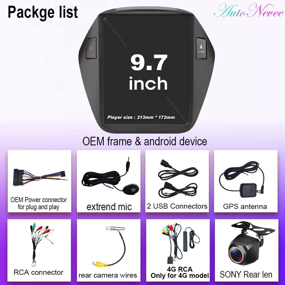 9.7" Android 14 Car Radio For Hyundai IX35 Tucson 2009-2015 Multimedia Navigation 4G Carplay Stereo Head Unit Audio No 2 Din DVD