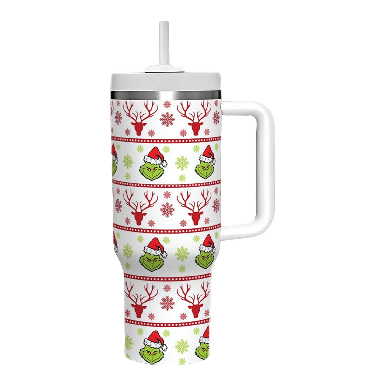 

Новий Кухоль з нержавіючої сталі для автомобіля, Крижаний бар, Різдвяний, 40 унцій, Для кави, Дорожній, Охолоджувач, Ручка, Ізольований кухоль. One Size