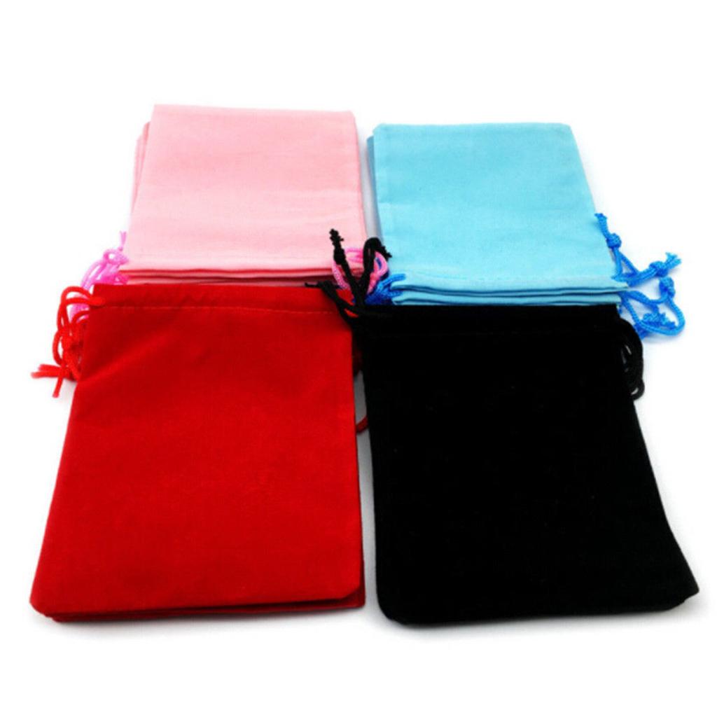 50Pcs Velvet Sack Jewelry Pouch Drawstring Gift Bags Xmas Favor Vary Colors