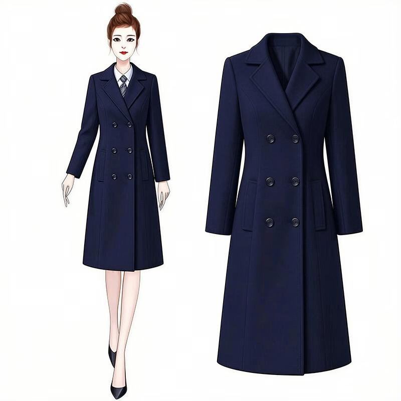 Women's Padded Wool-Blend Professional Winter Overcoat
