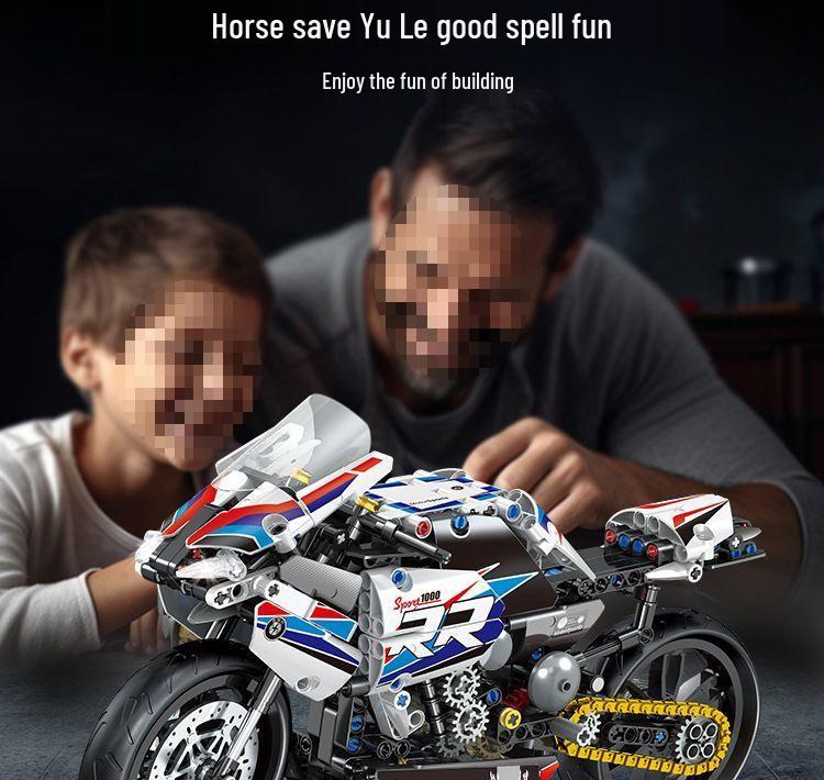 BMW Motorcycle Technic Building Blocks Toy - M000RR. Compatible with Lego, Educational Assembly Gift for Boys & Girls.