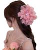Elegant Summer Smoky Chiffon Floral Hair Clip for Women