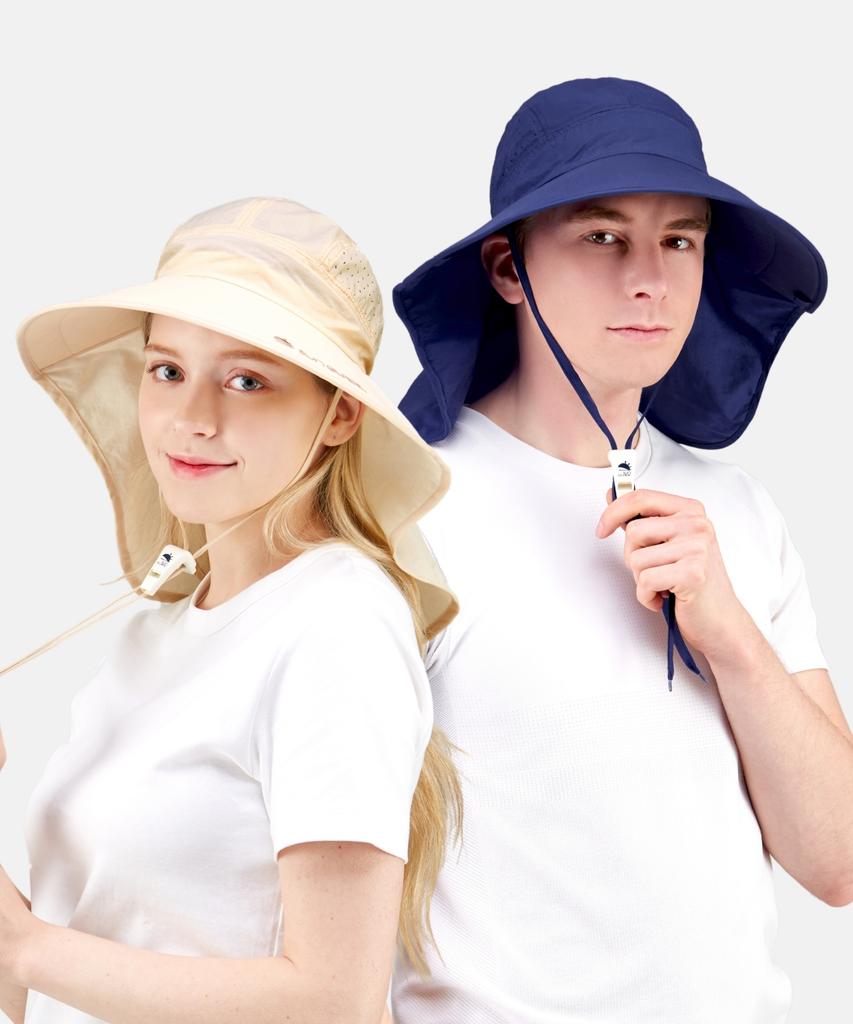 Sseongeulleideu Adult Uv Protection Wide Aqua Flap Cap
