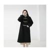 Womens Thick Wool Blend Coat With Horn Buttons Mid-Length Winter College Style
