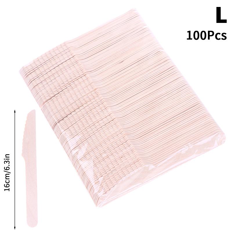 100 Pcs Disposable Wooden Cutlery Forks/Spoons/Cutters Knife Party Supplies Kitchen Utensil Dessert Tableware Packing Set