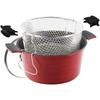 Fritteuse - rossetto - Kochtopf Evolution 2-in-1 - 24cm - Glasdeckel - rot