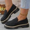 New autumn large size casual sand women's shoes thick heel thick sole retro