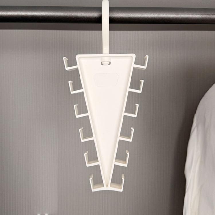 Angled Closet Accessory Rack, White Plastic Double Sided Hanger Holder for Scarves Belts and Closet Storage Use