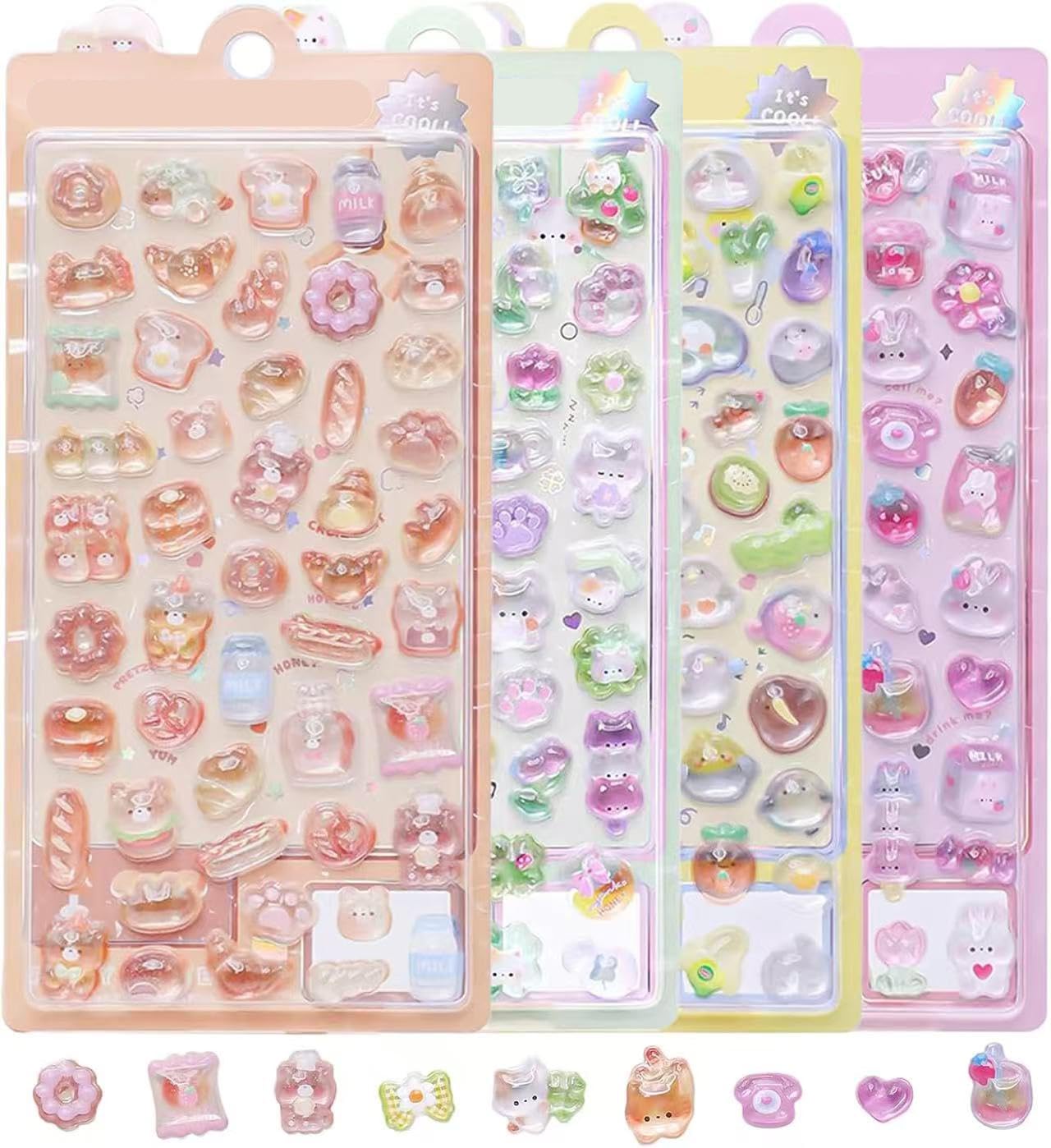 

Kazeori 3D Layered Girl Character Sticker Set 200 Sheets Glossy Phone Decoration DIY Memo Pad Diary Children s Reward Gift 4 Types