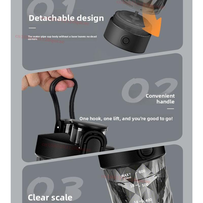 Copo Liquidificador Elétrico Portátil de 700ML Copo Liquidificador Portátil para Leite em Pó Proteína em Pó Liquidificador Copo Misturador Automático Viagem Exterior Esporte Academia